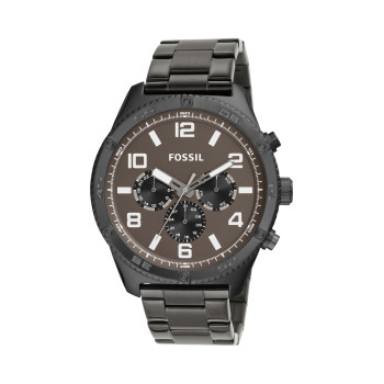 Montre à quartz en acier Brox  - Anthracite et marron - 02 - 33906068