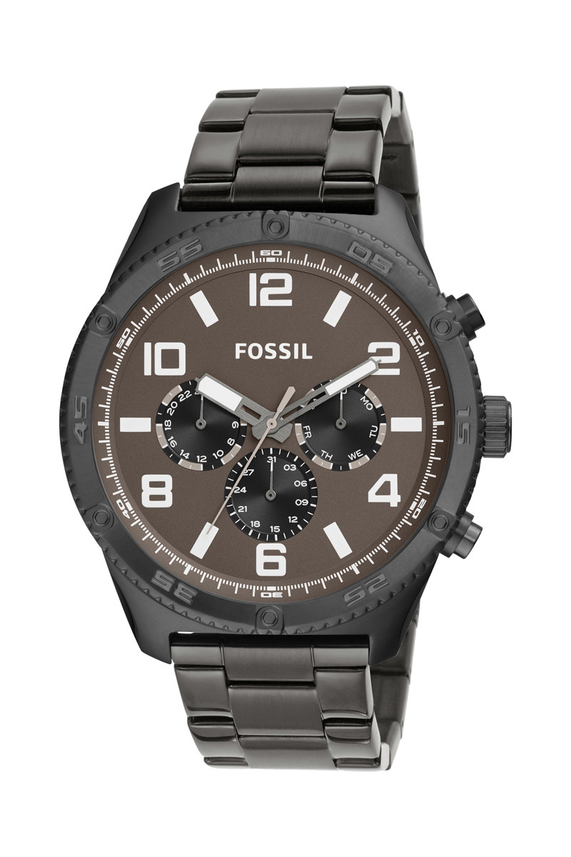 Montre à quartz en acier Brox  - Anthracite et marron - 02 - 33906068