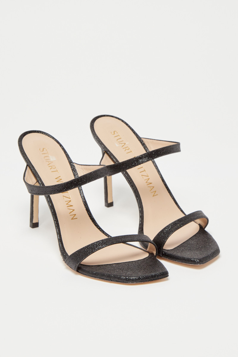 Mules à talons en cuir de veau Aleena - Noir  - 02 - 33856222