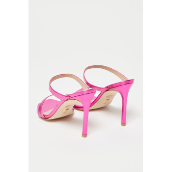 Mules à talons en cuir de veau Aleena - Fuchsia  - 02 - 33856223