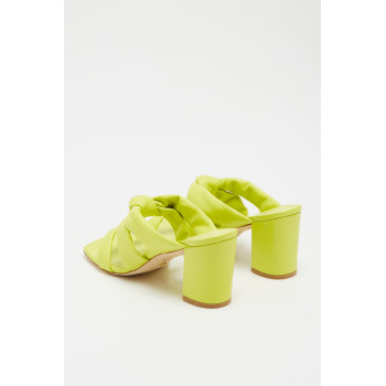 Mules à talons en cuir d agneau Playa - Vert - 02 - 33856225