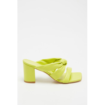 Mules à talons en cuir d agneau Playa - Vert - 02 - 33856225