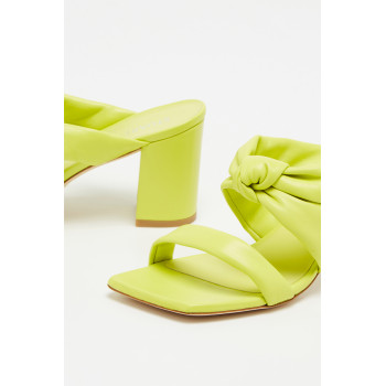 Mules à talons en cuir d agneau Playa - Vert - 02 - 33856225