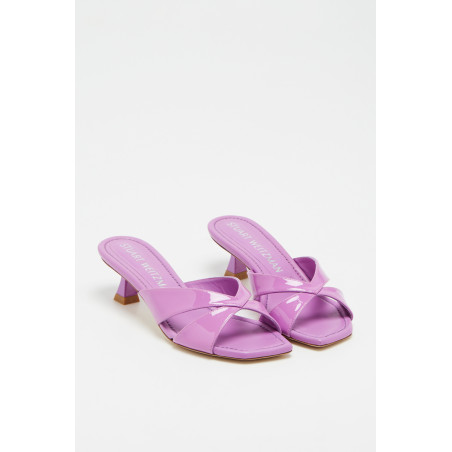 Mules à talons en cuir d agneau Miami - Lilas - 02 - 33856227