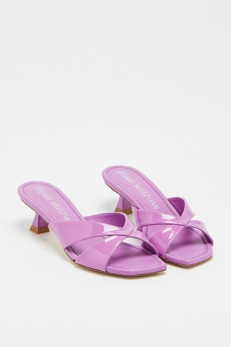 Mules à talons en cuir d agneau Miami - Lilas - 02 - 33856227