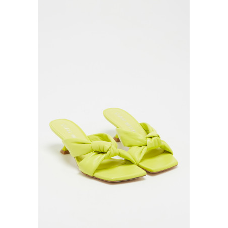 Mules à talons en cuir d agneau Playa - Vert - 02 - 33856229