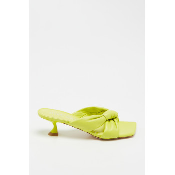 Mules à talons en cuir d agneau Playa - Vert - 02 - 33856229