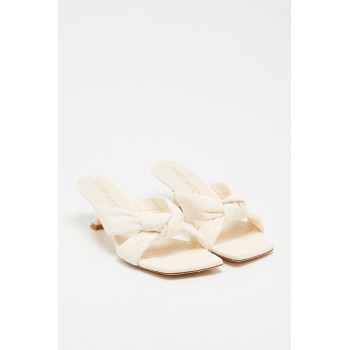 Mules à talons en cuir d agneau Playa - Beige - 02 - 33856230