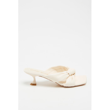 Mules à talons en cuir d agneau Playa - Beige - 02 - 33856230