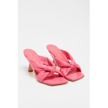 Mules à talons en cuir d agneau Playa - Rose - 02 - 33856231