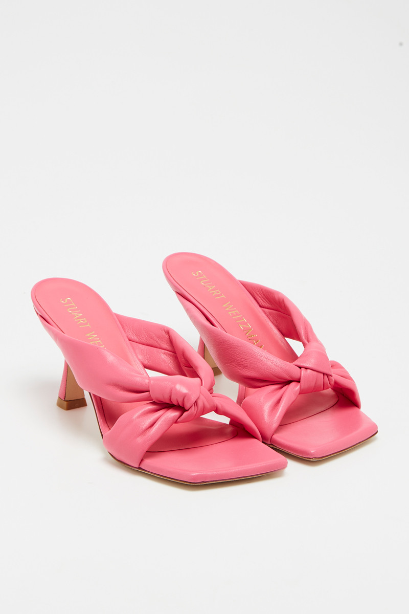 Mules à talons en cuir d agneau Playa - Rose - 02 - 33856231