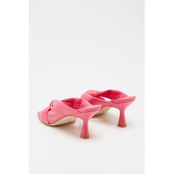 Mules à talons en cuir d agneau Playa - Rose - 02 - 33856231