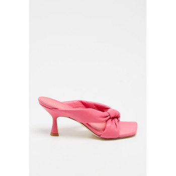 Mules à talons en cuir d agneau Playa - Rose - 02 - 33856231