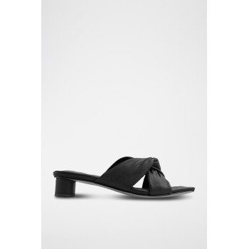 Mules à talons en cuir Huma - Noir - 02 - 33495904