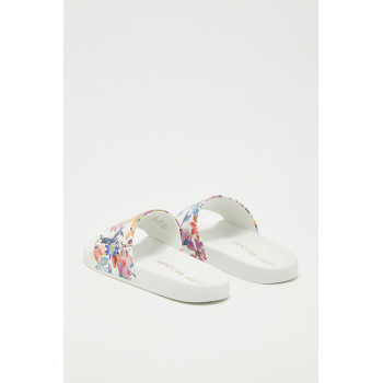 Mules en cuir Floral - Blanc  - 02 - 33702163