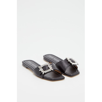 Mules en cuir Shine - Noir  - 02 - 33702167