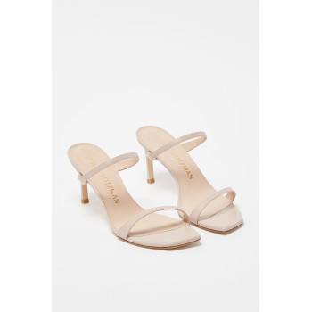 Mules à talons en cuir Aleena - 
Beige  - 02 - 33702177