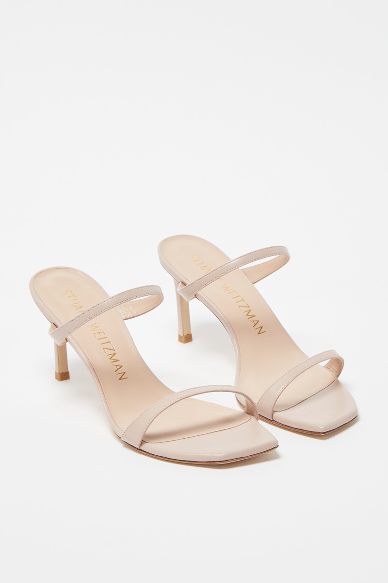 Mules à talons en cuir Aleena - 
Beige  - 02 - 33702177