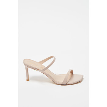 Mules à talons en cuir Aleena - 
Beige  - 02 - 33702177