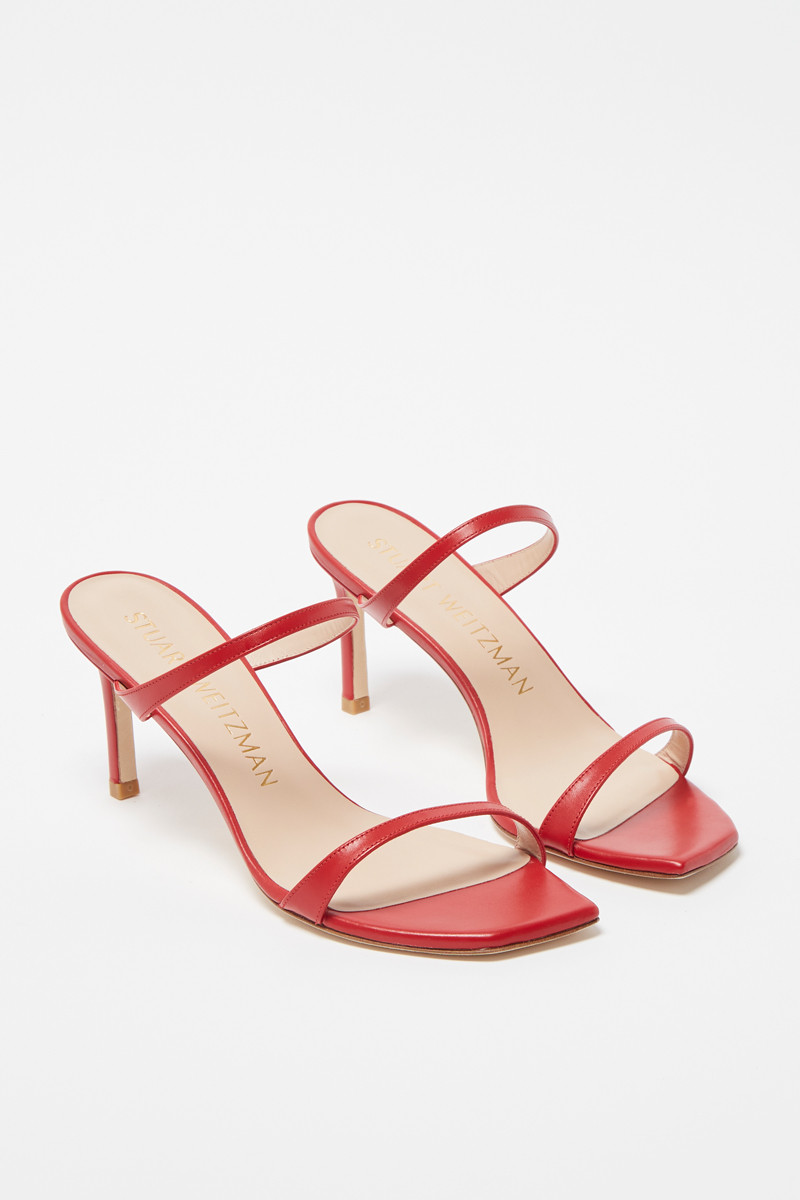 Mules à talons en cuir Aleena - 
Rouge  - 02 - 33702178