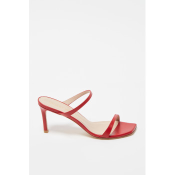 Mules à talons en cuir Aleena - 
Rouge  - 02 - 33702178