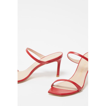 Mules à talons en cuir Aleena - 
Rouge  - 02 - 33702178