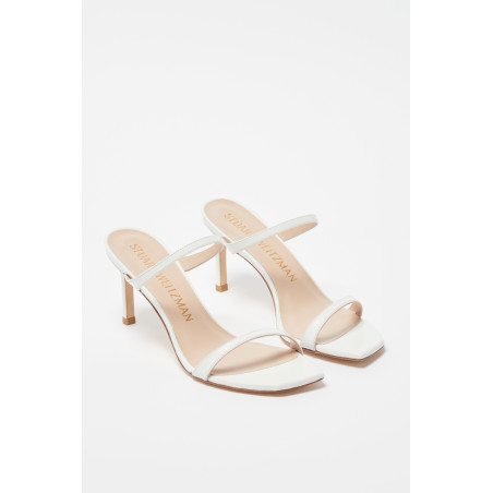 Mules à talons en cuir Aleena - 
Blanc  - 02 - 33702179