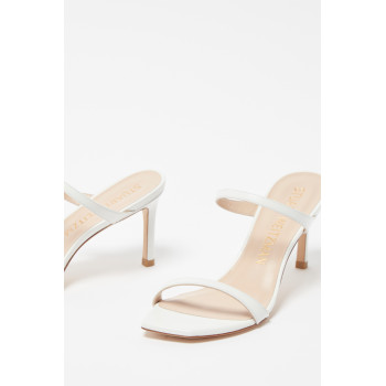 Mules à talons en cuir Aleena - 
Blanc  - 02 - 33702179