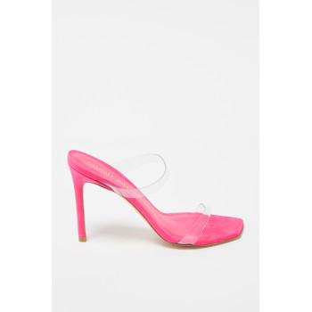 Mules à talons en cuir Aleena - 
Rose  - 02 - 33702181