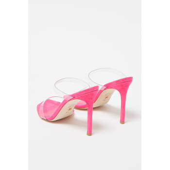 Mules à talons en cuir Aleena - 
Rose  - 02 - 33702181