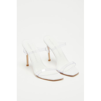 Mules à talons en cuir Aleena - 
Blanc  - 02 - 33702182