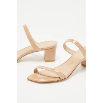 Mules à talons en cuir verni Aleena - 
Rose poudré  - 02 - 33702183