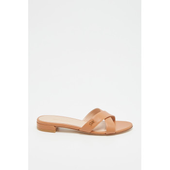 Mules en cuir d agneau Lunaria - Camel  - 02 - 33702194