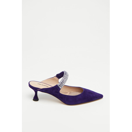 Mules à talons en nubuck New Blast - Bleu électrique - 02 - 34015805