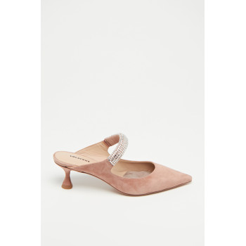 Mules à talons en nubuck New Blast - Nude - 02 - 34015807