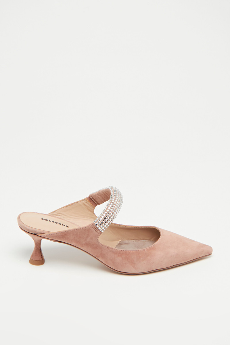 Mules à talons en nubuck New Blast - Nude - 02 - 34015807