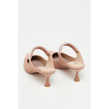 Mules à talons en nubuck New Blast - Nude - 02 - 34015807