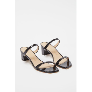 Mules à talons en cuir verni Aleena - 
Noir  - 02 - 33702184