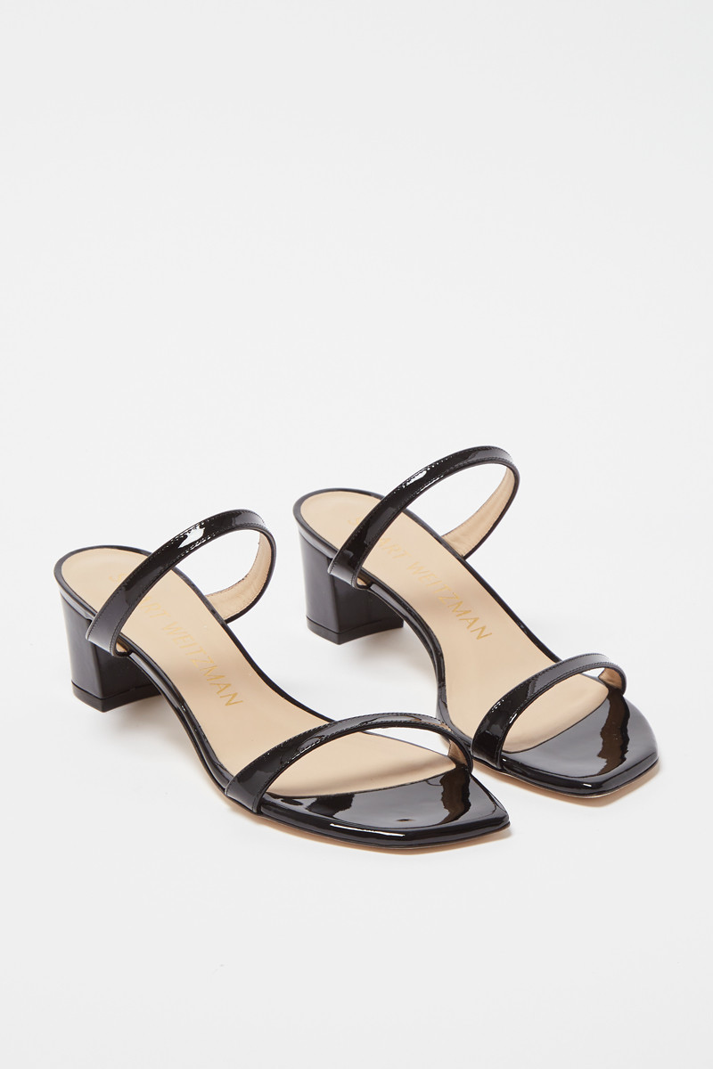 Mules à talons en cuir verni Aleena - 
Noir  - 02 - 33702184