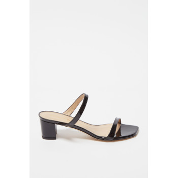 Mules à talons en cuir verni Aleena - 
Noir  - 02 - 33702184