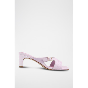 Mules à talons en cuir Hayatt - Rose - 02 - 33495906