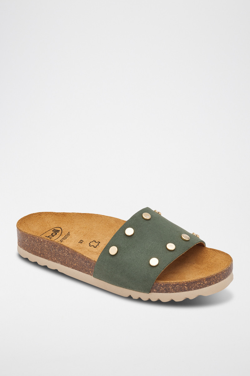 Mules en nubuck Yvette - 
Vert - 02 - 33979018