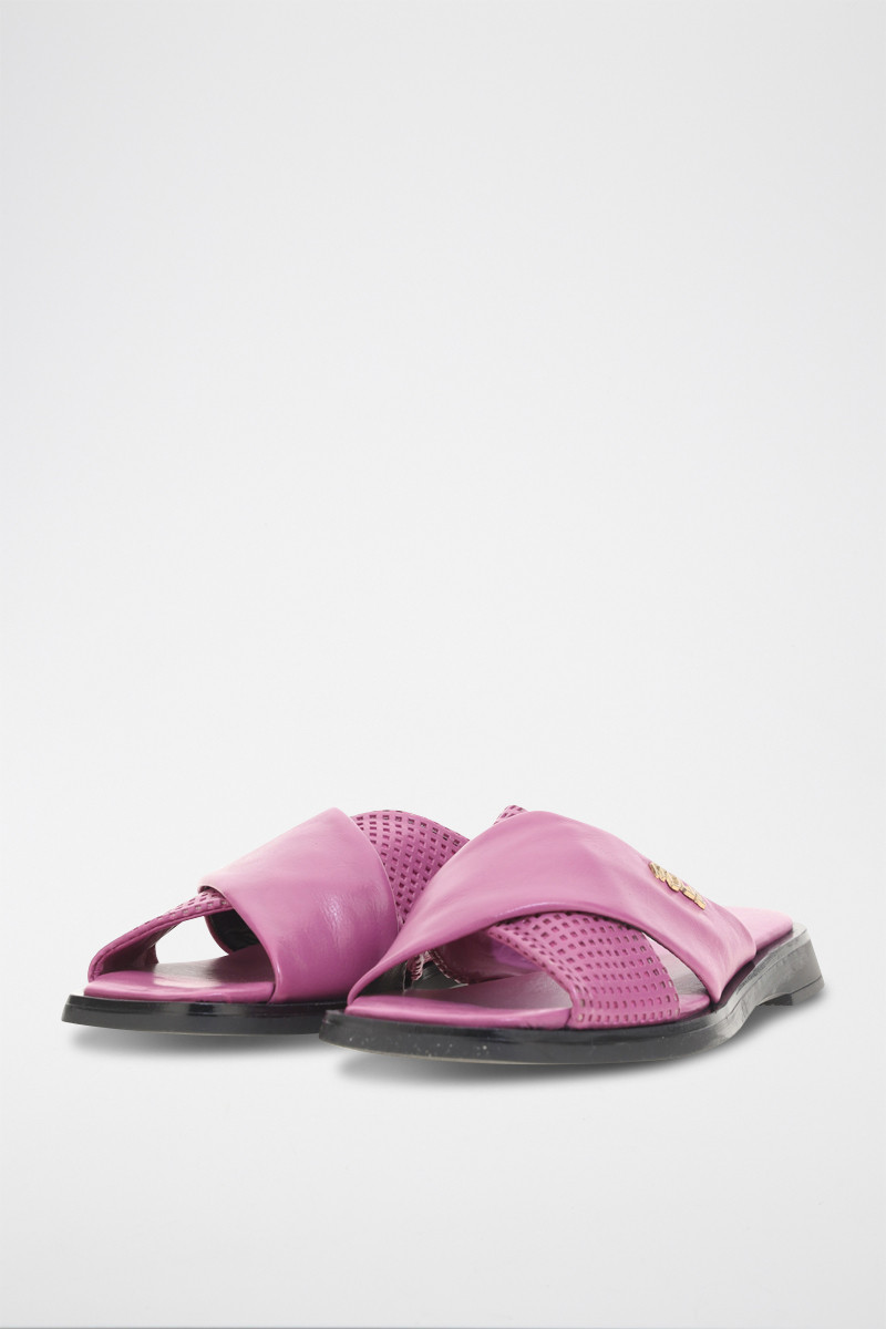 Mules en cuir de mouton Masha - Fuchsia - 02 - 33979054