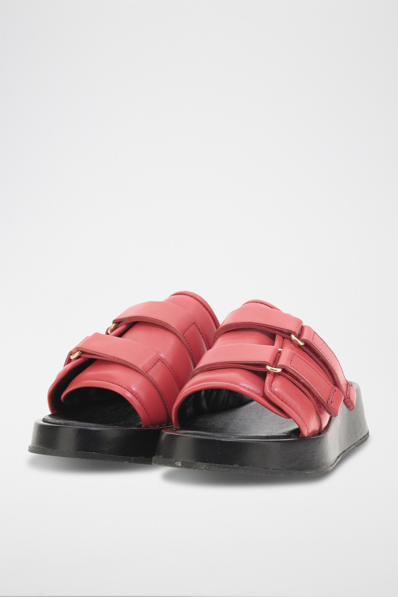 Mules en cuir de mouton Acida - Rouge - 02 - 33979057