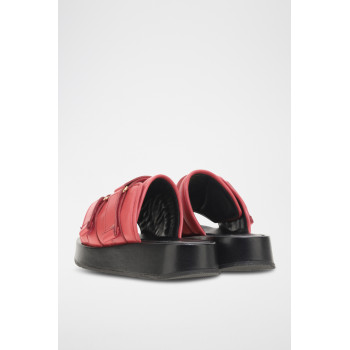 Mules en cuir de mouton Acida - Rouge - 02 - 33979057