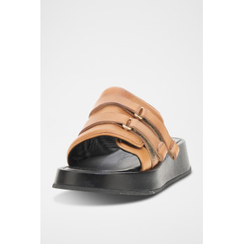 Mules en cuir de mouton Acida - Camel clair - 02 - 33979058