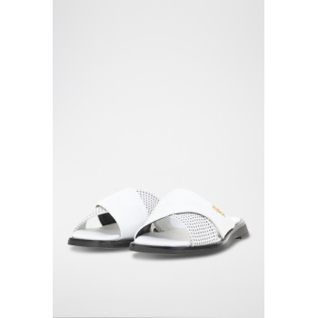 Mules en cuir de mouton Masha - Blanc cassé - 02 - 33979060