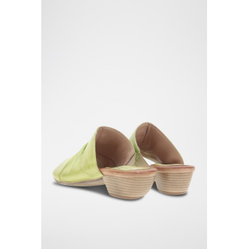 Mules à talons en cuir Candelina - Vert clair - 02 - 33979067