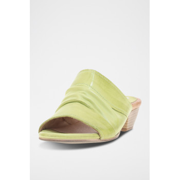 Mules à talons en cuir Candelina - Vert clair - 02 - 33979067