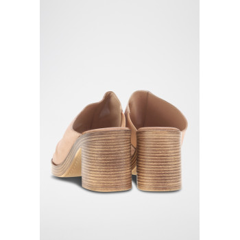 Mules à talons en cuir Maya - Rose - 02 - 33979069